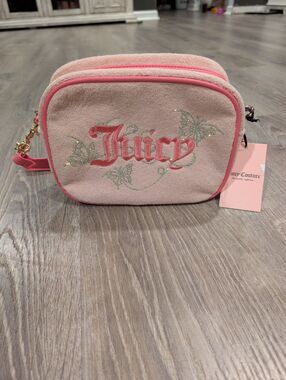 NWT Juicy Couture Pink Toweling Terry Cloth Crossbody Camera Bag